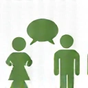 Icona di persone che parlano, simbolo di consulenza individuale